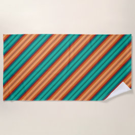 Toalla De Playa Rayas arcoiris turquesa roja, Naranja suroeste