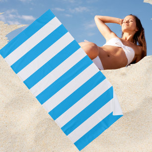 Toalla De Playa Rayas azules de verano brillantes de moda