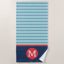 Rayas Azules Monograma Rojo Blanco Masculino