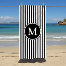 Rayas Blancas y Negras Monogramadas