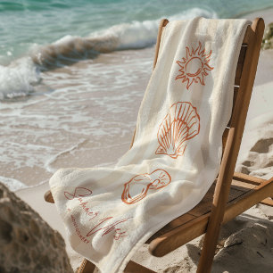 Toalla De Playa Rayas costeras   Monograma de Dolce Vita Summer Vi