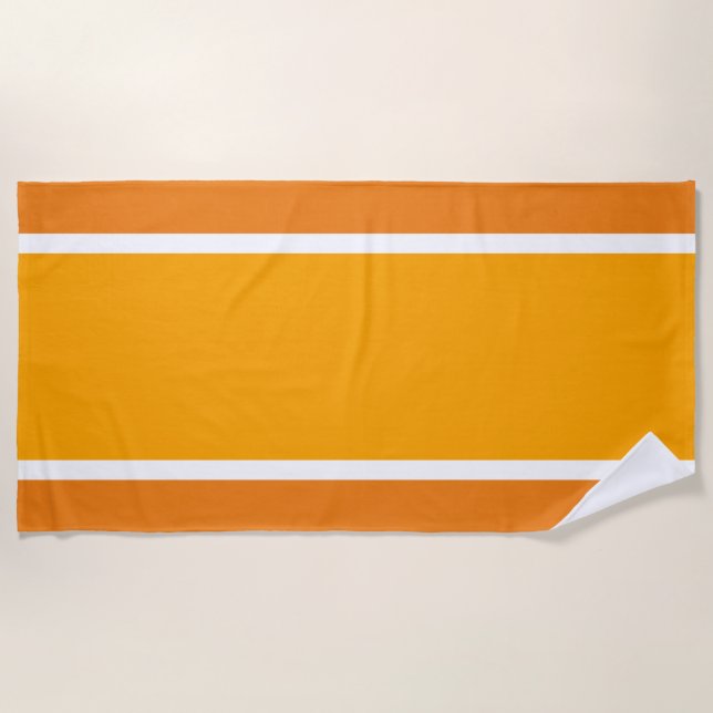 Toalla De Playa Rayas de Carreras blanca Sunny Bold Naranja Amaril (Anverso)