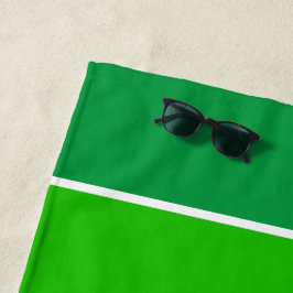 Toalla De Playa Rayas de carreras deportivas de dos tonos verde y 