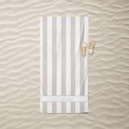 Toalla De Playa Rayas de playa informales en beige de madera flota
