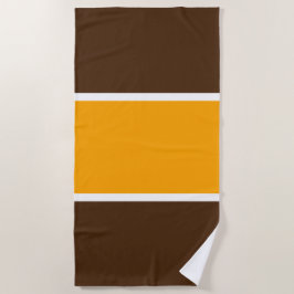 Toalla De Playa Rayas Deportivas Naranja Amarillo Dorado Marrón De