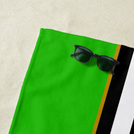 Toalla De Playa Rayas Deportivas Verde Lima Negro Blanco 