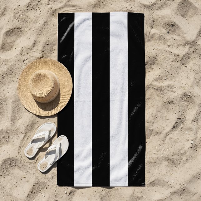 Toalla De Playa Rayas En El Sol Negro & Blanco (Subido por el creador)