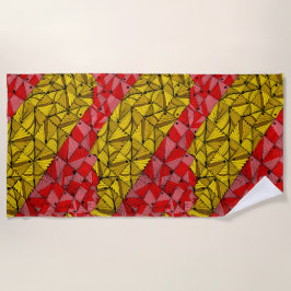 Toalla De Playa Rayas geométricas doradas - Resumen de lujo