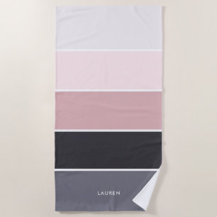 Toalla De Playa Rayas modernas y onduladas personalizadas