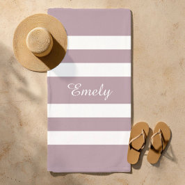 Toalla De Playa Rayas Moradas Modernas 
