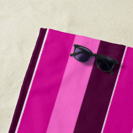 Toalla De Playa Rayas moradas y rosas