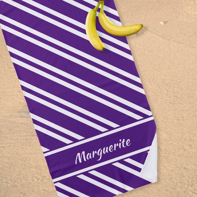 Toalla De Playa Rayas negras y blancas personalizadas (Subido por el creador)
