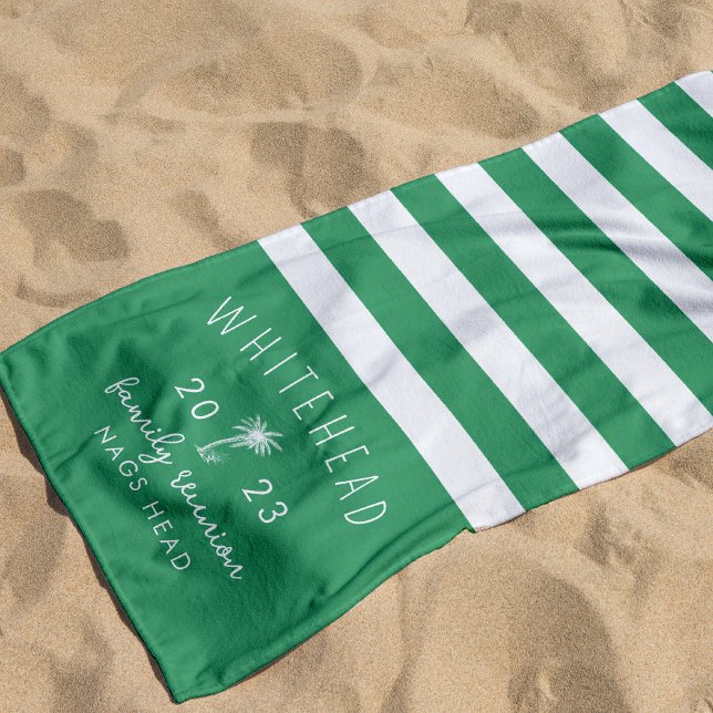Toalla De Playa Rayo de palma náutica Kelly Green Monograma (Subido por el creador)