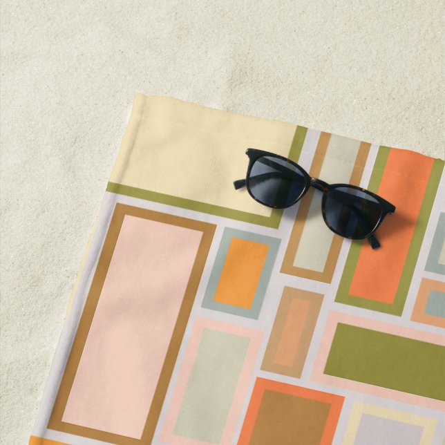 Toalla De Playa Rectángulos de Boho (In situ)