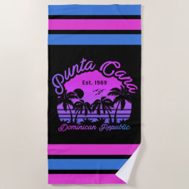 Toalla De Playa Recuerdos de los 80 del Punta Cana Dominican Retro