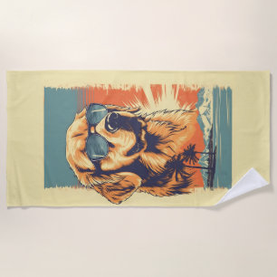 Toalla De Playa Recuperación de oro con gafas de sol en una playa