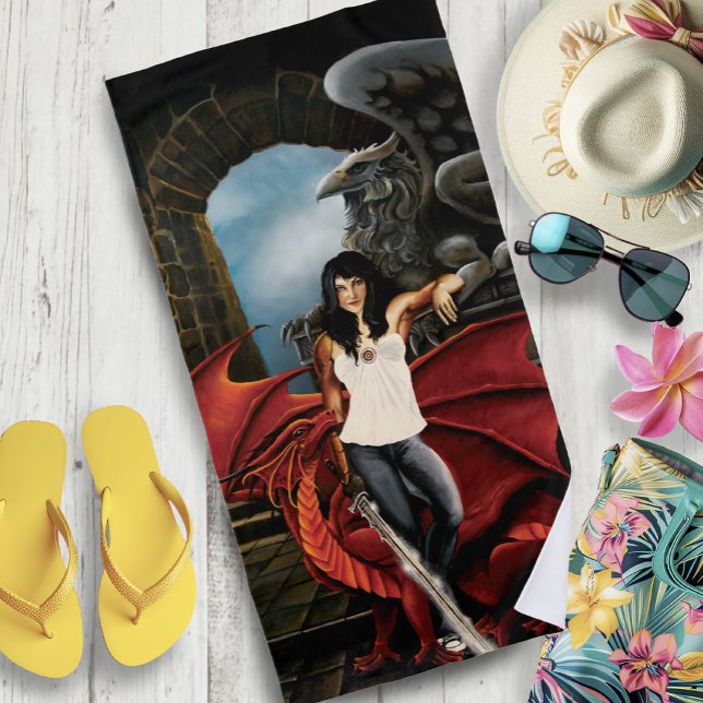 Toalla De Playa Red Dragon Urban Fantasy (Subido por el creador)