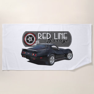 Toalla De Playa Red Garage Black Vette