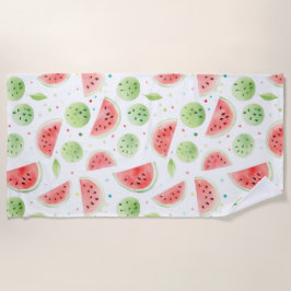 Toalla De Playa Red Green White Watermelons  