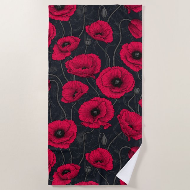 Toalla De Playa Red Poppies (Anverso)