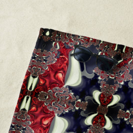 Toalla De Playa Reflejar imagen generando forma repetida, sobre bl