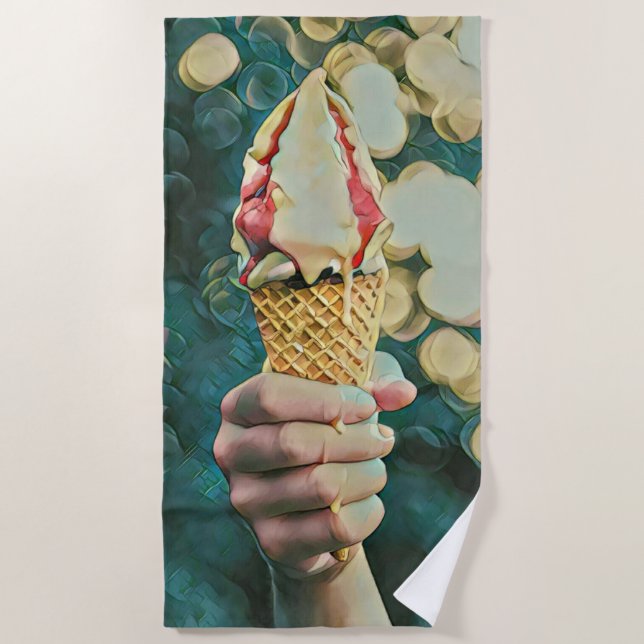 Toalla De Playa Regalo de amante de los helados (Anverso)