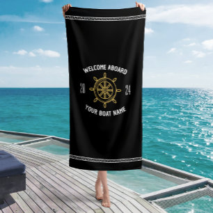 Toalla De Playa Regalo de bienvenida a bordo para propietarios de