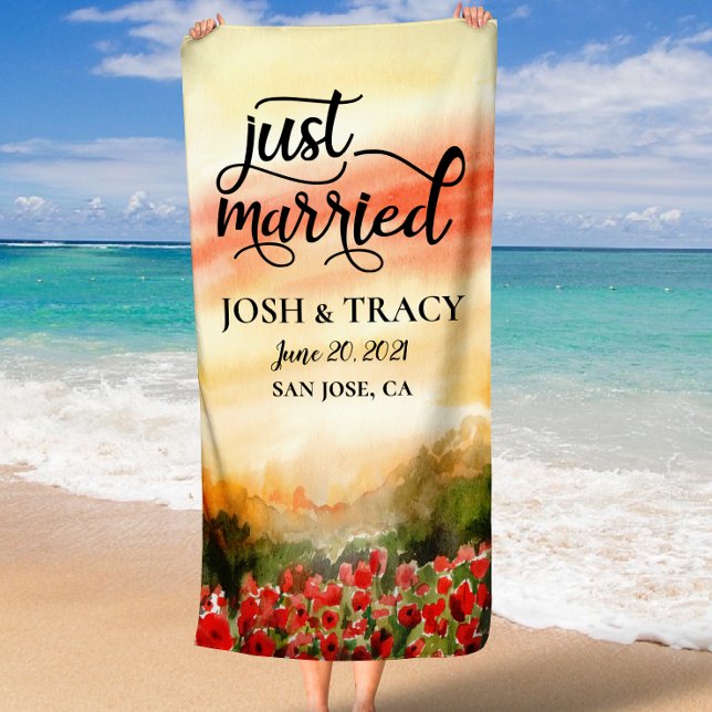 Toalla De Playa Regalo de boda personalizado para Sr y Sra, Compro (Mr and Mrs Personalized Wedding Gift, Engagement Beach Towel)