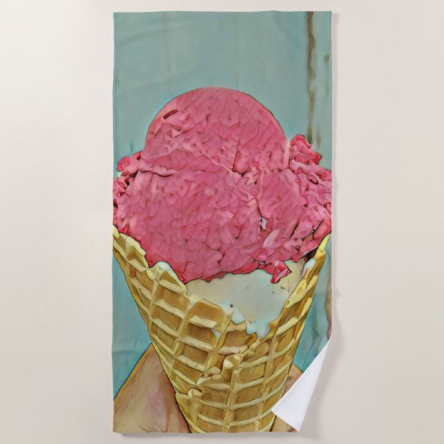 Toalla De Playa Regalo de cumpleaños de helados (Anverso)