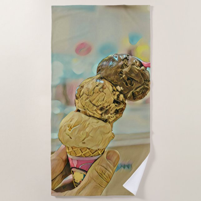 Toalla De Playa Regalo de cumpleaños de helados (Anverso)