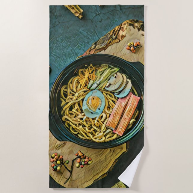 Toalla De Playa Regalo de cumpleaños de Ramen (Anverso)