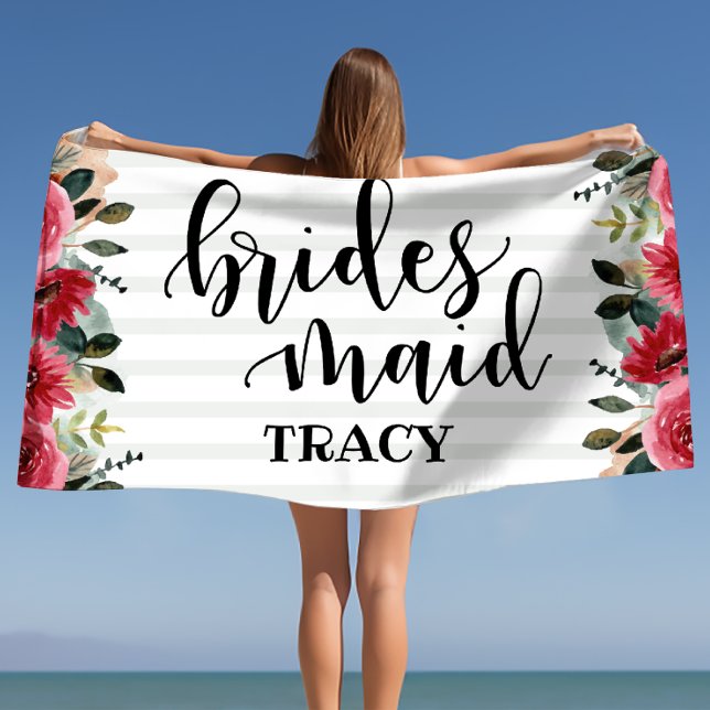 Toalla De Playa Regalo de Damas de Honor Despedida de Soltera Rega (Bridesmaids' Gift Bachelorette Bridal Party Gift Beach Towel)