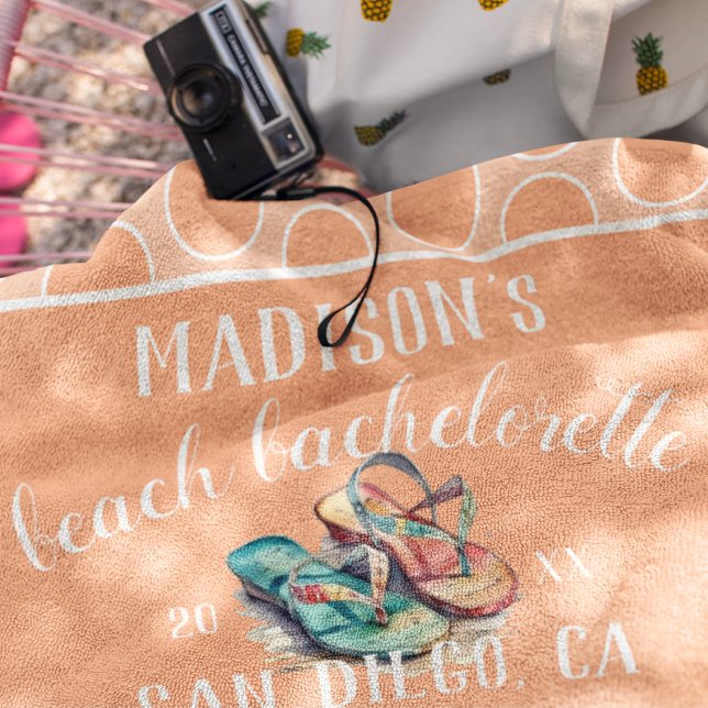 Toalla De Playa Regalo de Despedida de Soltera Lunares Melocotón (Subido por el creador)