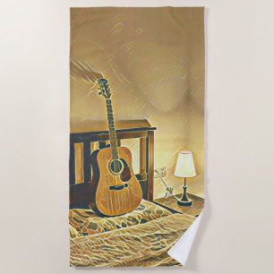 Toalla De Playa Regalo de guitarra acústica