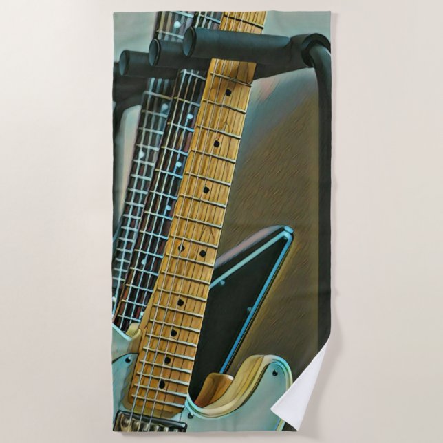 Toalla De Playa regalo de guitarra para el día del padre (Anverso)