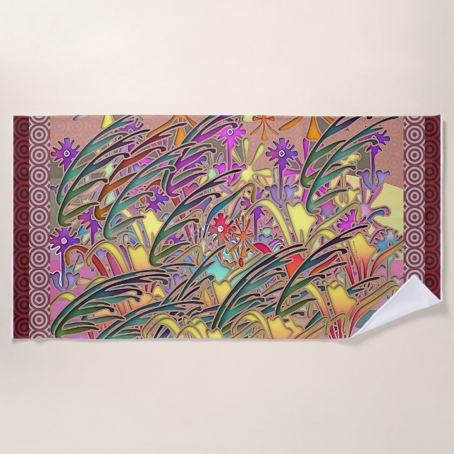 Toalla De Playa Regalo de jardín de flores (Anverso)