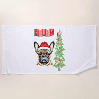 Toalla De Playa Regalo de Navidades de Bulldog de Francia