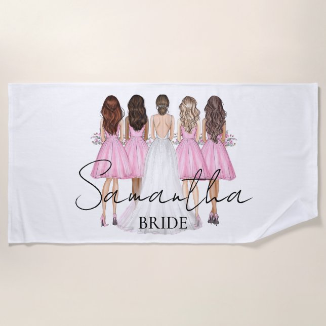 Toalla De Playa Regalo de nombre personalizado para novia (Anverso)