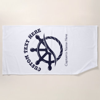 Toalla De Playa Regalo Náutico de Barco Capitán Personalizado
