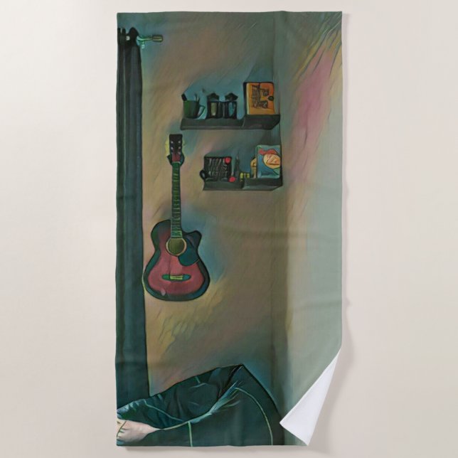 Toalla De Playa Regalo para guitarrista (Anverso)