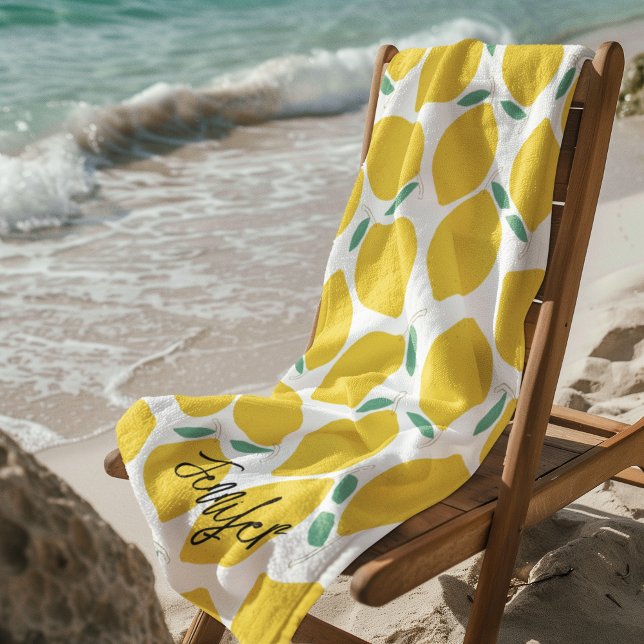 Toalla De Playa Regalo personalizado con patrón limón de Novedad d (Subido por el creador)