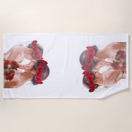 Toalla De Playa Regalo Personalizado Floral Conmovedor