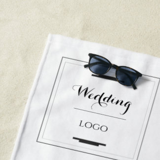 Toalla De Playa Regalo Personalizado Moderno Elegante para Boda