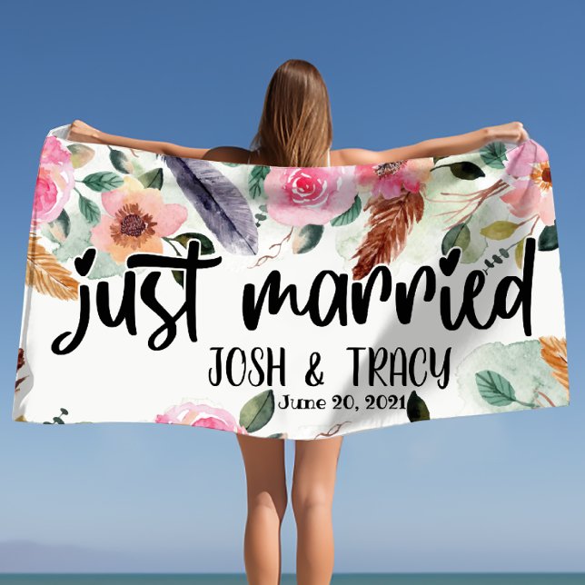 Toalla De Playa Regalos de boda personalizados para la ducha de la (Personalized Wedding Engagement Bridal Shower Beach Towel)