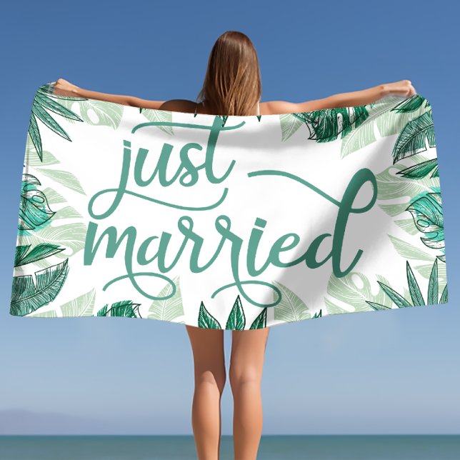 Toalla De Playa Regalos de boda, regalos recién casados, simplemen (Wedding gifts, Newlywed gifts, Just Married Beach Towel)