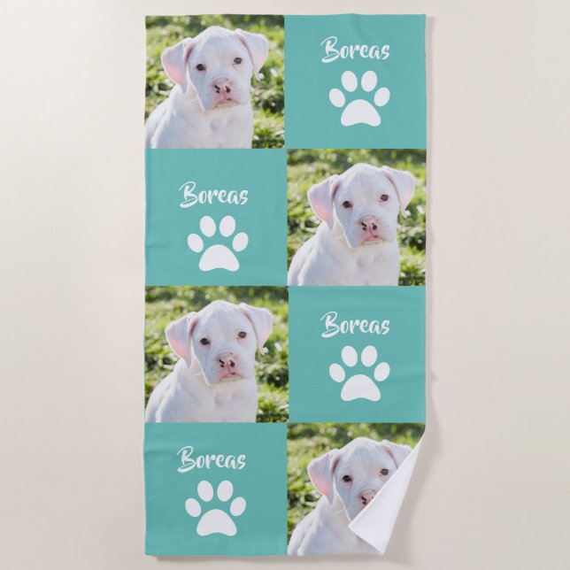 Toalla De Playa Regalos Mascotas Personalizados, perro Personaliza (Anverso)
