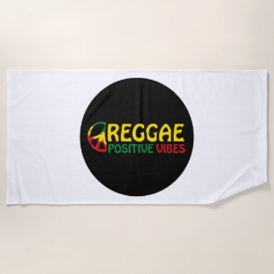 Toalla De Playa Reggae Music con vibraciones positivas y bandera d