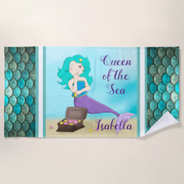 Toalla De Playa Reina de la sirena marina
