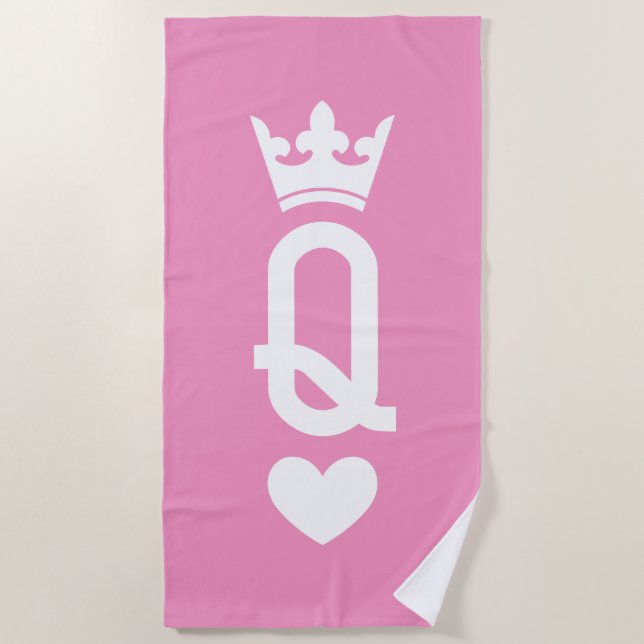 Toalla De Playa Reina de las tarjetas (Anverso)