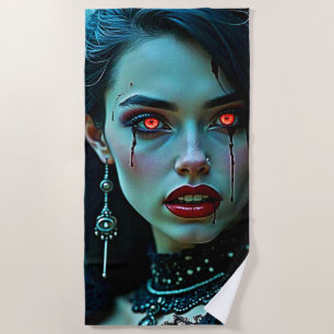 Toalla De Playa Reina Vampiro: Arte de Oscuro Encanto